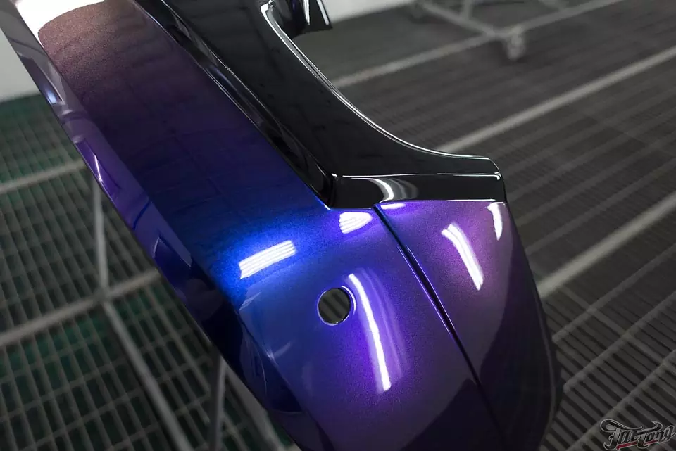BMW X3. Установка обвеса и окрас в сине-фиолетовый перламутр.